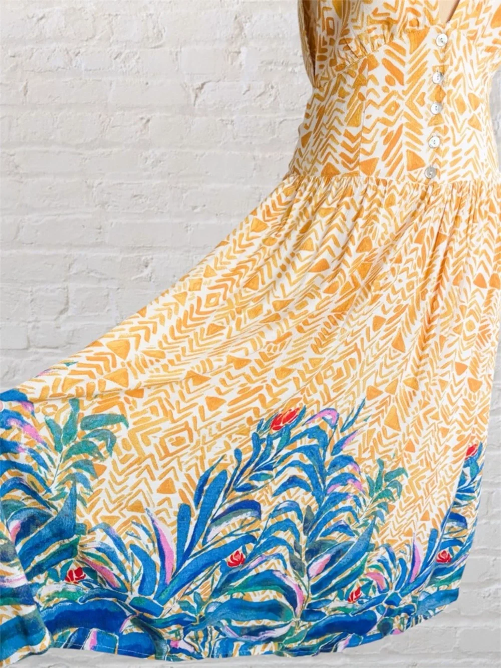 Free People Hot House Tropical Midi Dress